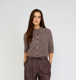 Moscow Vest Robin 3/4/ Mouw Coffee Bean Solid