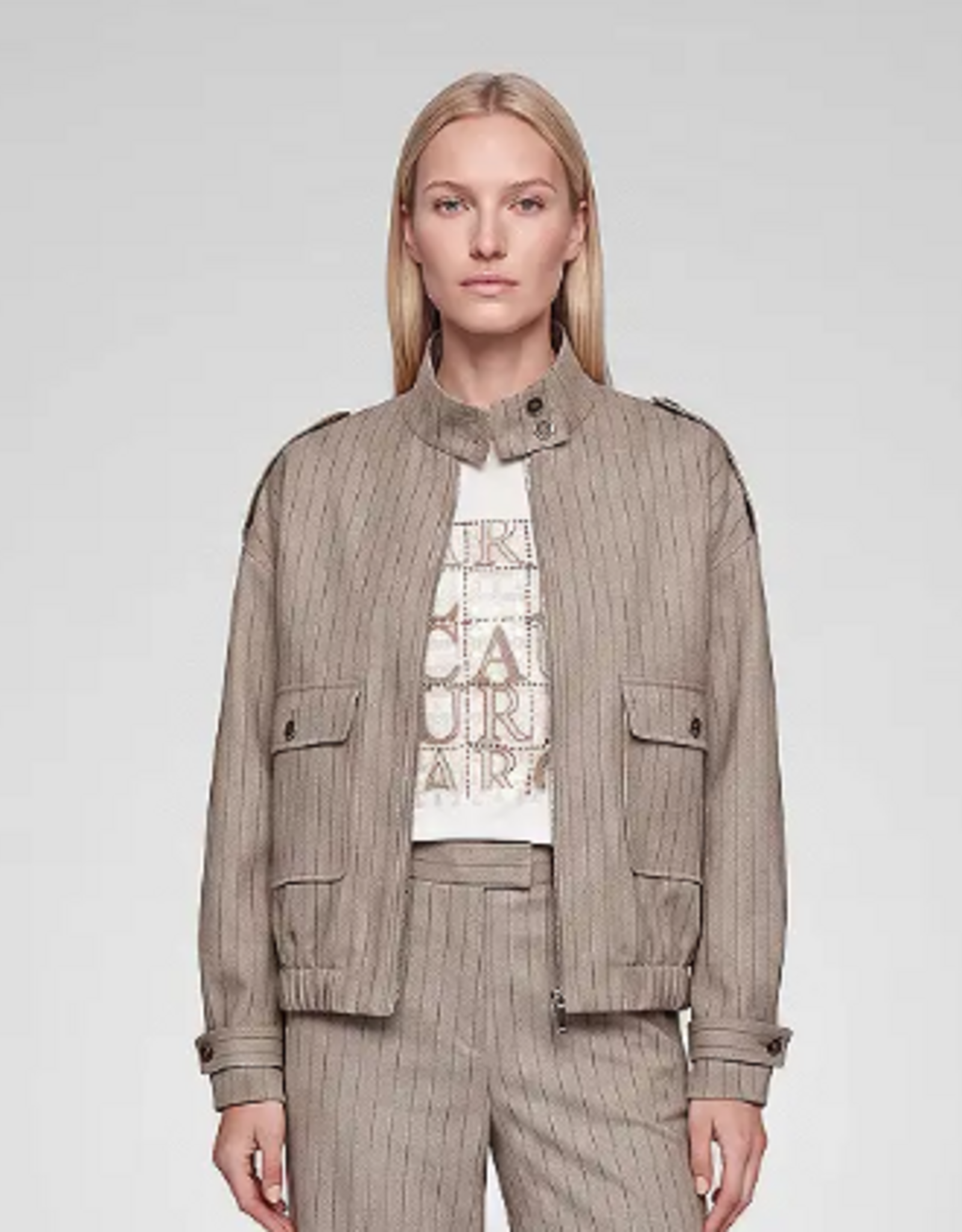 Marc Aurel Bomberjack Streep Taupe Varied
