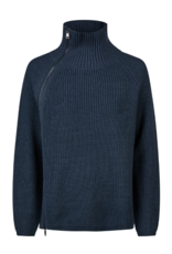 Marc Aurel Pullover A-Symetrische Rits Blue Varied