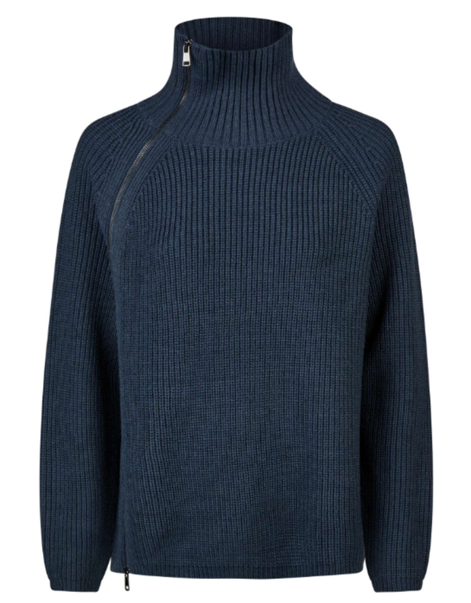 Marc Aurel Pullover A-Symetrische Rits Blue Varied