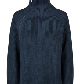 Marc Aurel Pullover A-Symetrische Rits Blue Varied