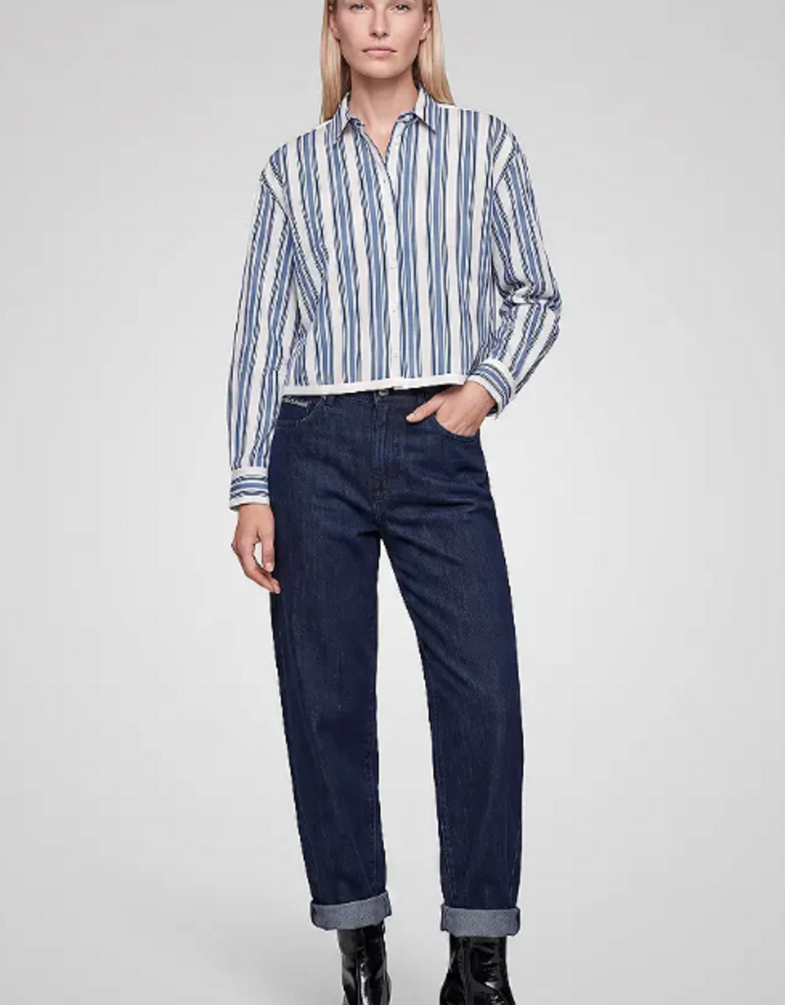Marc Aurel Blouse Blauw Wit Streep