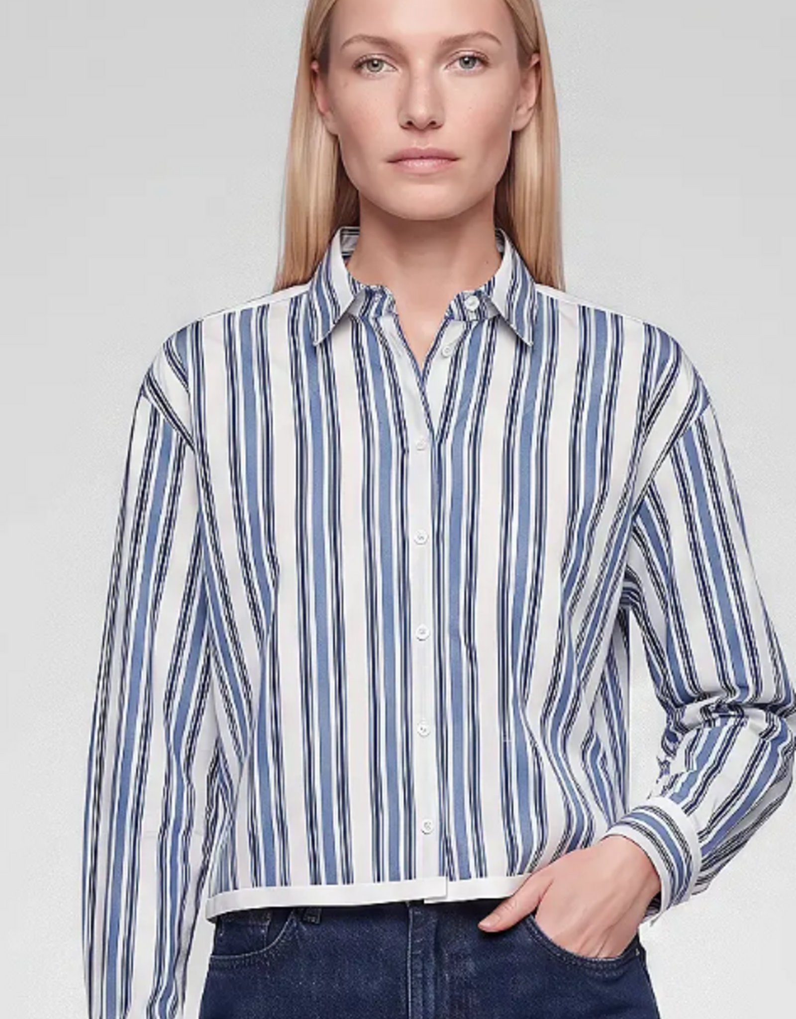 Marc Aurel Blouse Blauw Wit Streep