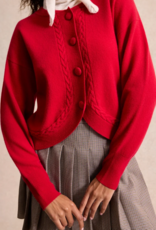 Leo&Ugo Vest Mathilde met een Kabel Front Rood