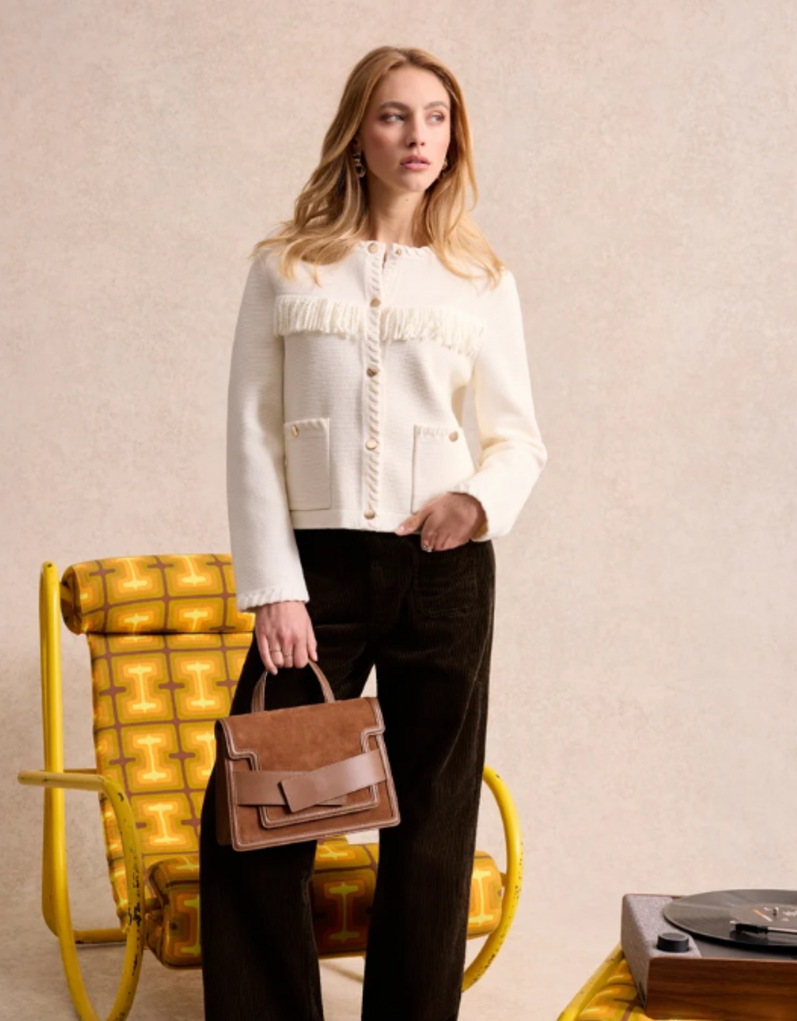 Leo&Ugo Vest Amalia Off White Fringe