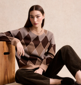 Leo&Ugo Pullover Ruit Brown Beige
