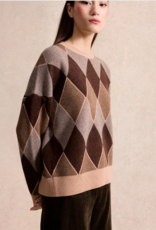 Leo&Ugo Pullover Ruit Brown Beige