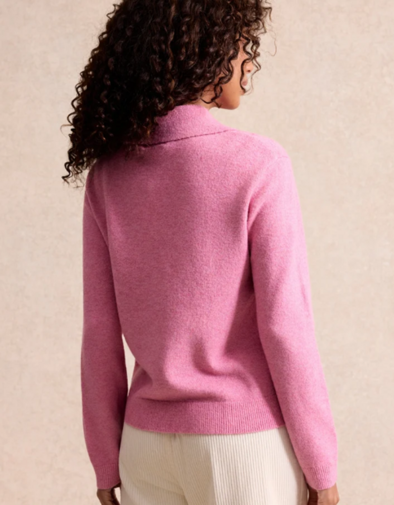 Leo&Ugo Pullover Polo Pailletten Pink