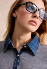 Leo&Ugo Grijze Pullover Casandre Met Jeans Kraag