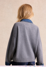 Leo&Ugo Grijze Pullover Casandre Met Jeans Kraag