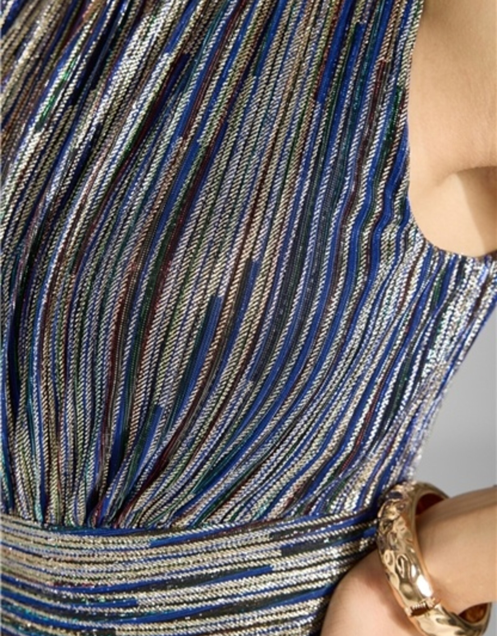 Swing Jurk Cocktail Pleated Navy/Multi