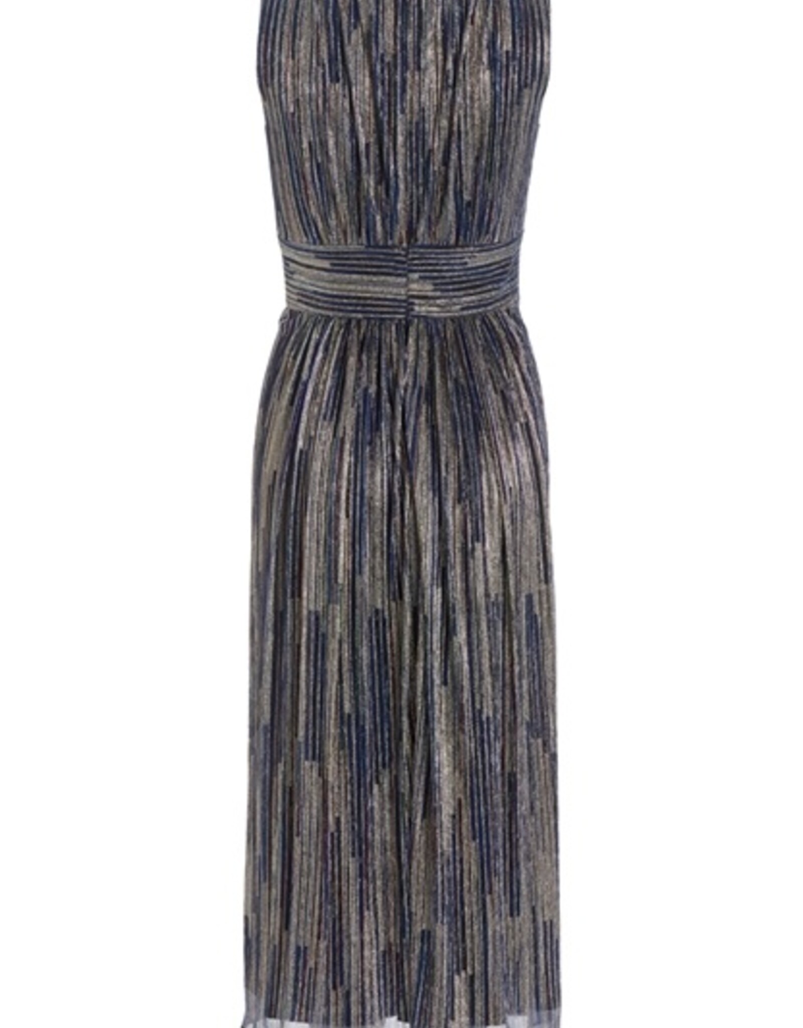 Swing Jurk Cocktail Pleated Navy/Multi
