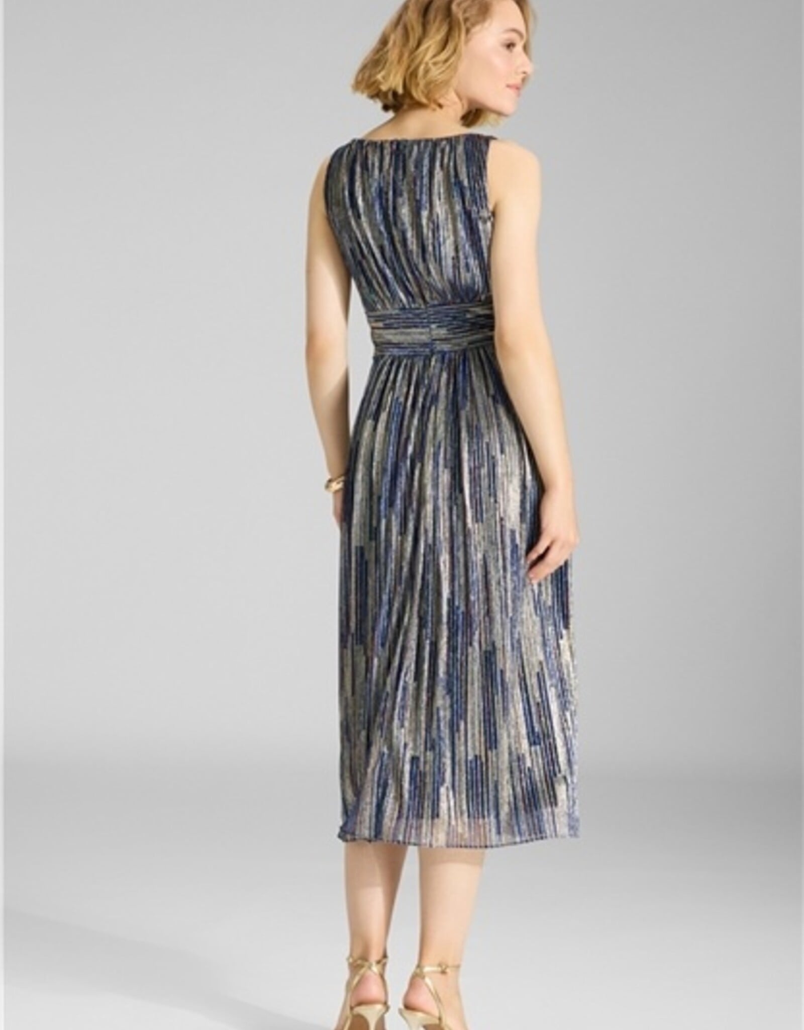 Swing Jurk Cocktail Pleated Navy/Multi