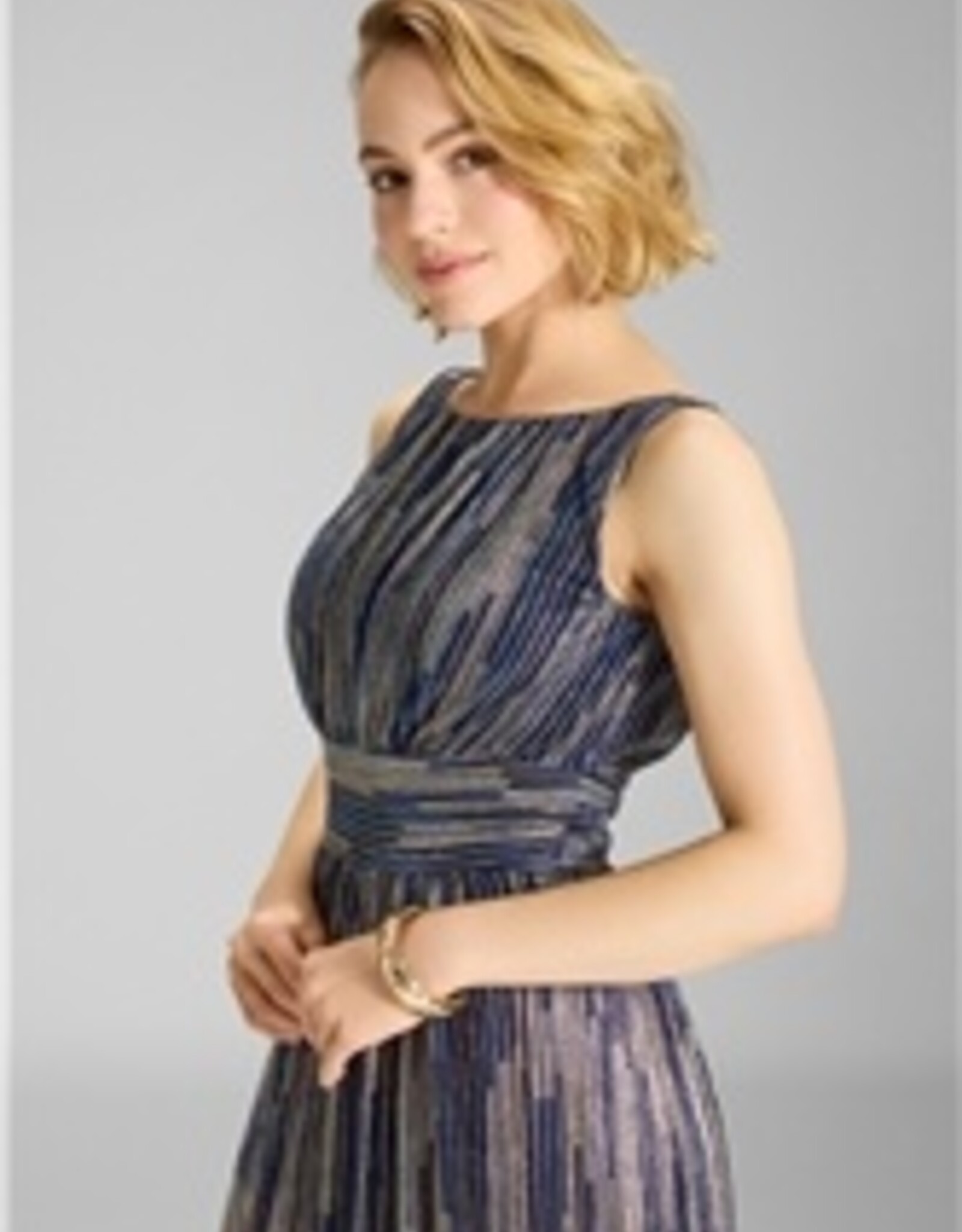 Swing Jurk Cocktail Pleated Navy/Multi
