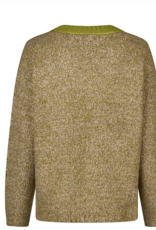 Marc Aurel Pullover V-Hals Patchwork Groen Sand