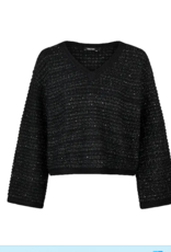 Marc Aurel Pullover V-Hals Glitter Zwart