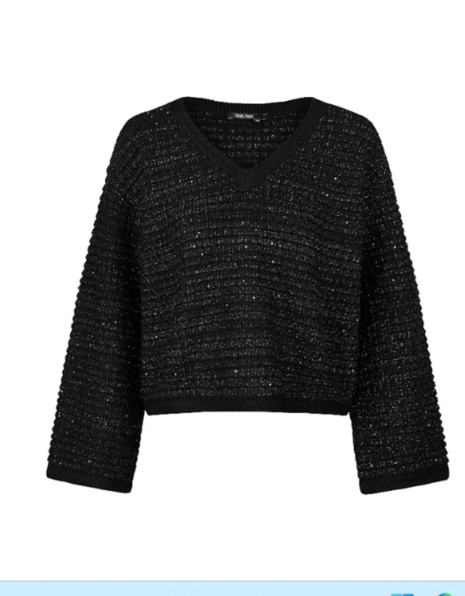 Marc Aurel Pullover V-Hals Glitter Zwart