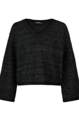 Marc Aurel Pullover V-Hals Glitter Zwart