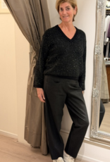 Marc Aurel Pullover V-Hals Glitter Zwart