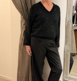 Marc Aurel Pullover V-Hals Glitter Zwart