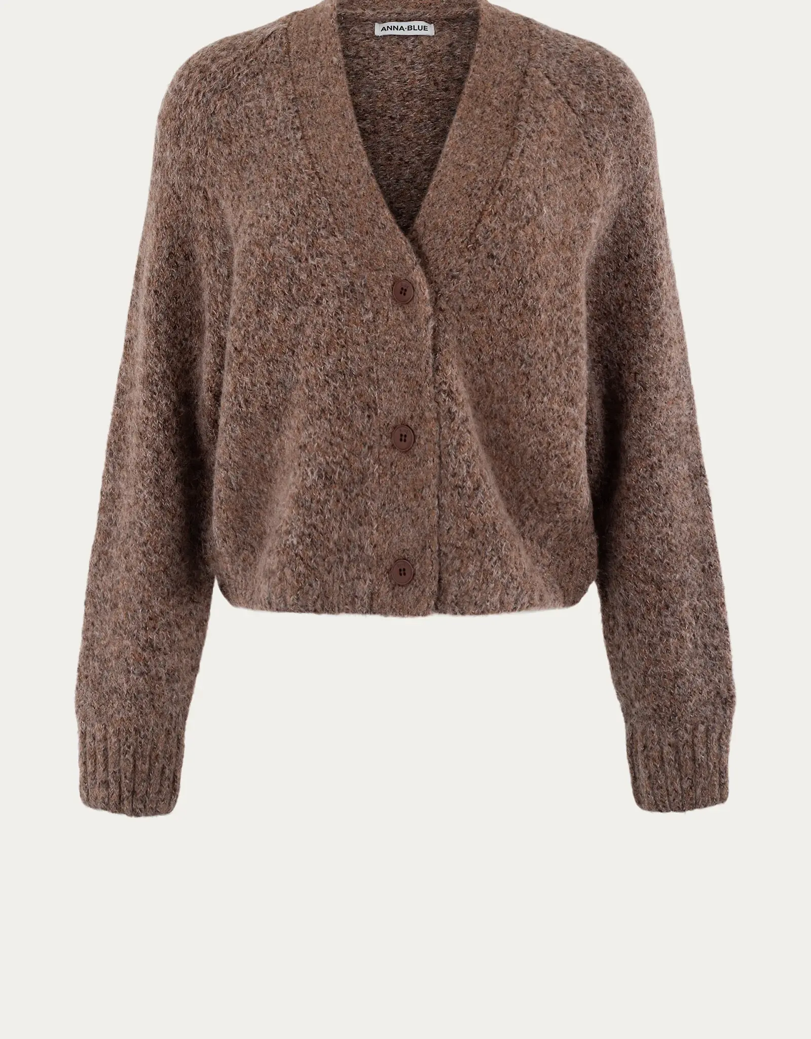 Anna Blue Vest Rumi V-Hals Bruin Gemeleerd