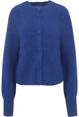Anna Blue Vest Brook Ballon Mouw Cobalt