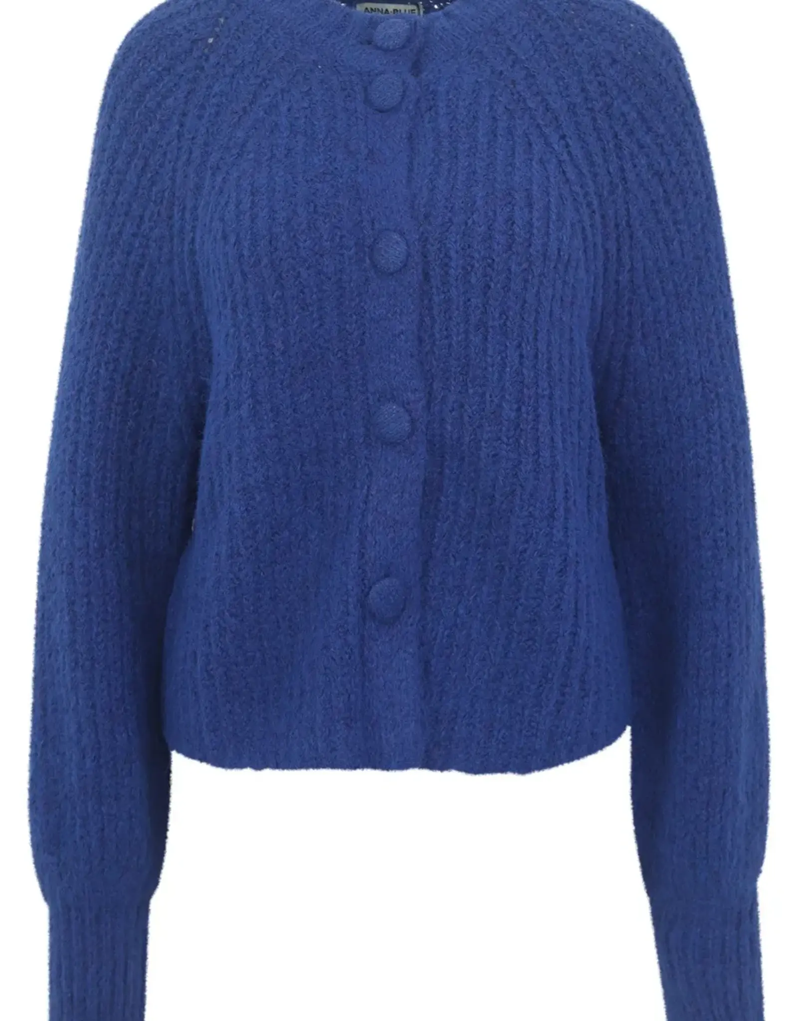 Anna Blue Vest Brook Ballon Mouw Cobalt