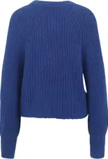 Anna Blue Vest Brook Ballon Mouw Cobalt