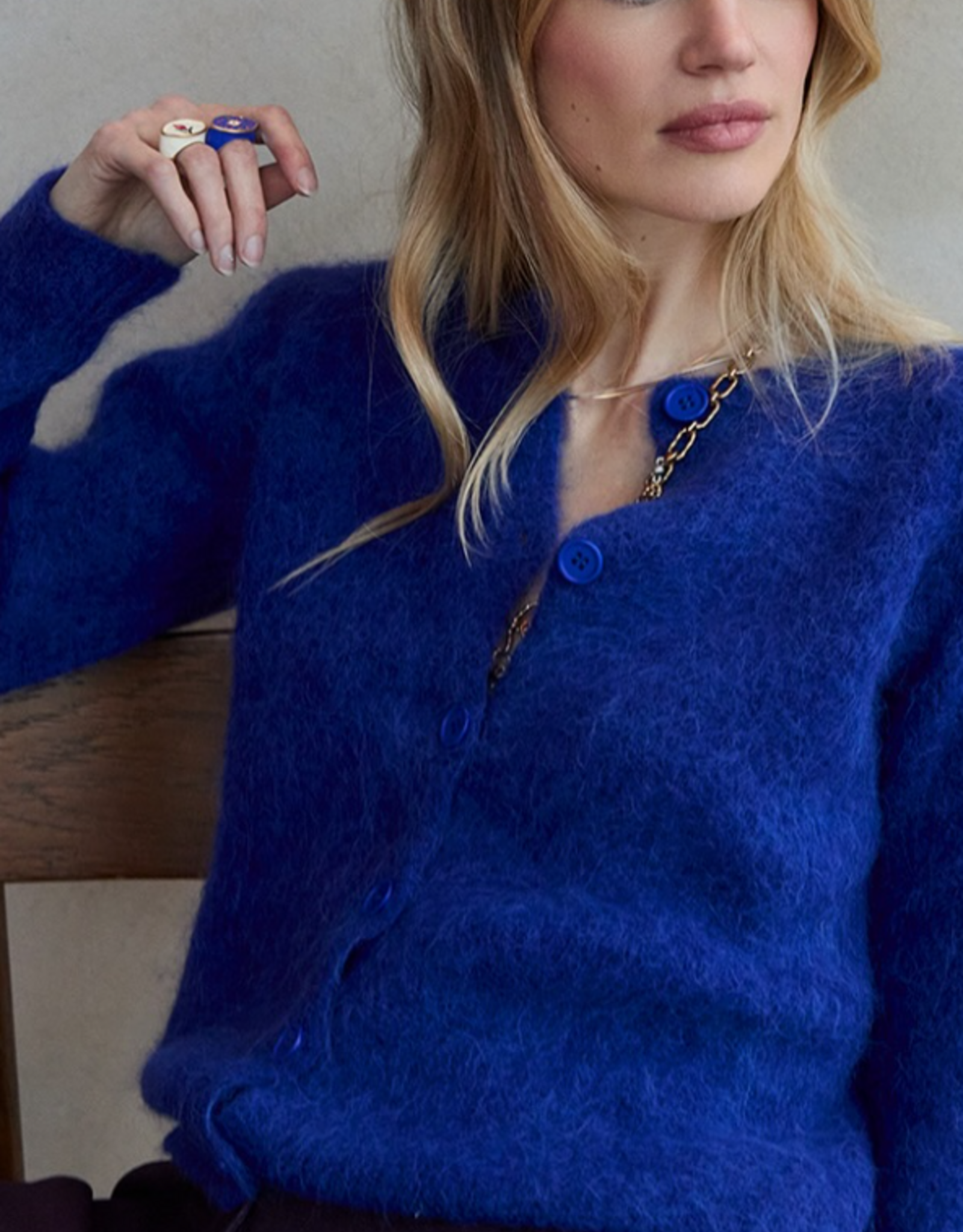 Bellamy Vest Thori R-Hals China Blue Solid