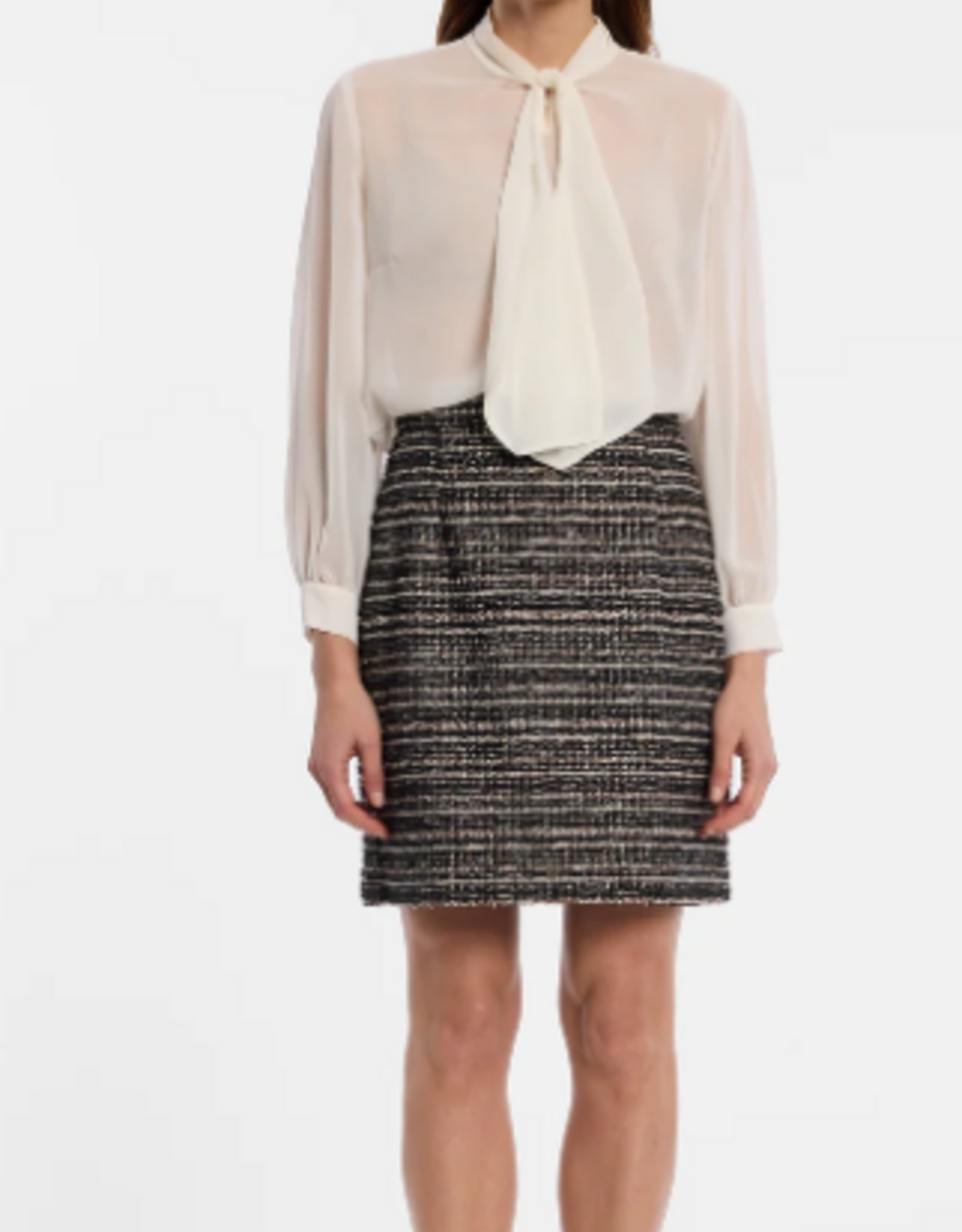 Ana Alcazar Tweed Zwart Gemeleerd Rokje