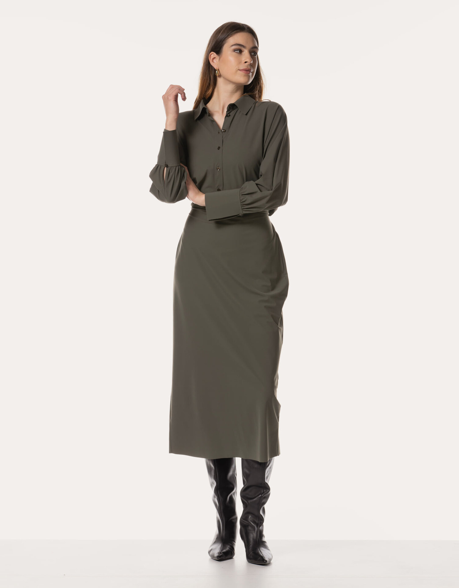 JapanTKY Sika Jurk Olive Night