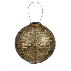 LUMIZ Solar Lampion Bazaar Rond - Solar tuinverlichting - 30 cm - Goud