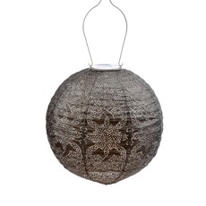 LUMIZ Solar Lampion Marrakesh Rond - Solar tuinverlichting - 30 cm - Taupe