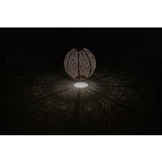 LUMIZ Solar Lampion Ikat Rond - Solar tuinverlichting - 30 cm - Petrol