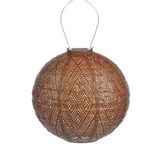 LUMIZ Solar Lampion Ikat Rond - Solar tuinverlichting - 30 cm - Koper