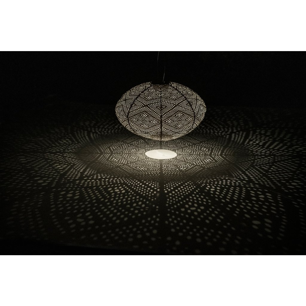 LUMIZ Solar Lampion Ikat Oval - Solar tuinverlichting - 40 cm - Goud