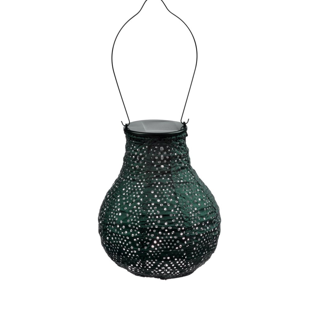 LUMIZ Solar Lampion Ikat Bulb - Solar tuinverlichting - 16 cm - Groen