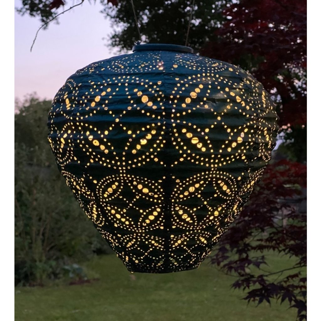 LUMIZ Solar Lampion Mandela Balloon - Solar tuinverlichting - 30 cm - Zeeblauw