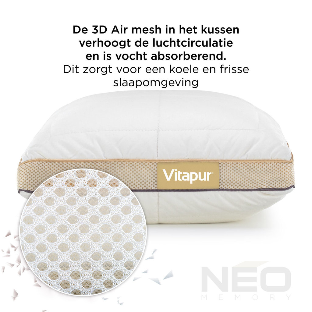 Vitapur NEO Hybride Memory Foam Kussen - 40x80 cm