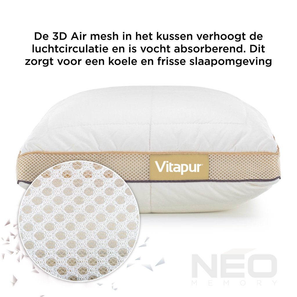 Vitapur NEO Hybride Memory Foam Kinderkussen - 40x60 cm