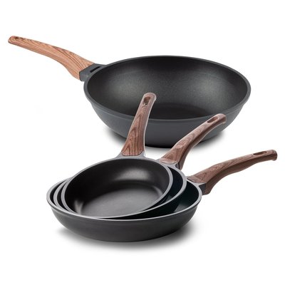 Rosmarino Black Line Koekenpannenset 20/24/28cm + wokpan 30cm