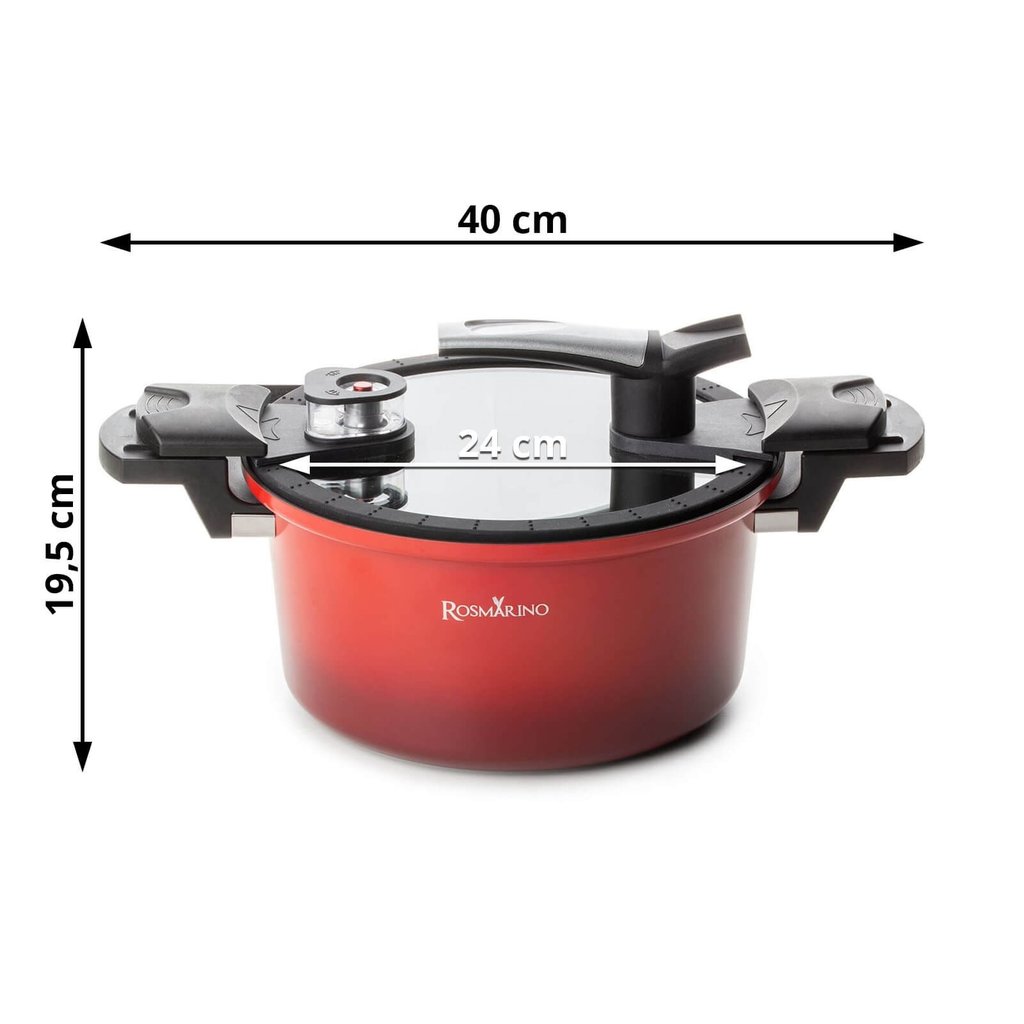 Rosmarino Snelkookpan 5.0 l - 24 cm - rood