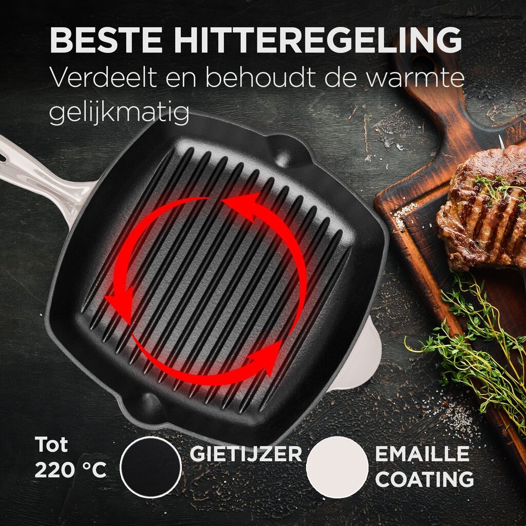 Rosmarino Gietijzeren Grillpan - Rose - 27cm