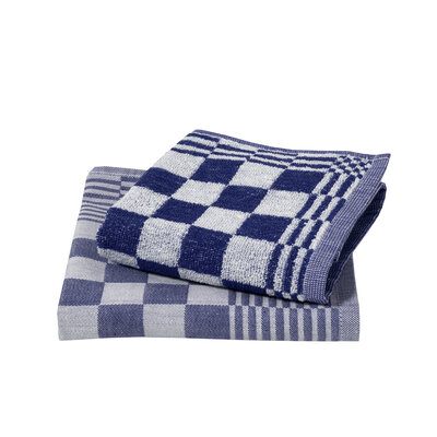 Ten Cate Keukenset - 1x Keukendoek & 1x Theedoek - Chess Blauw