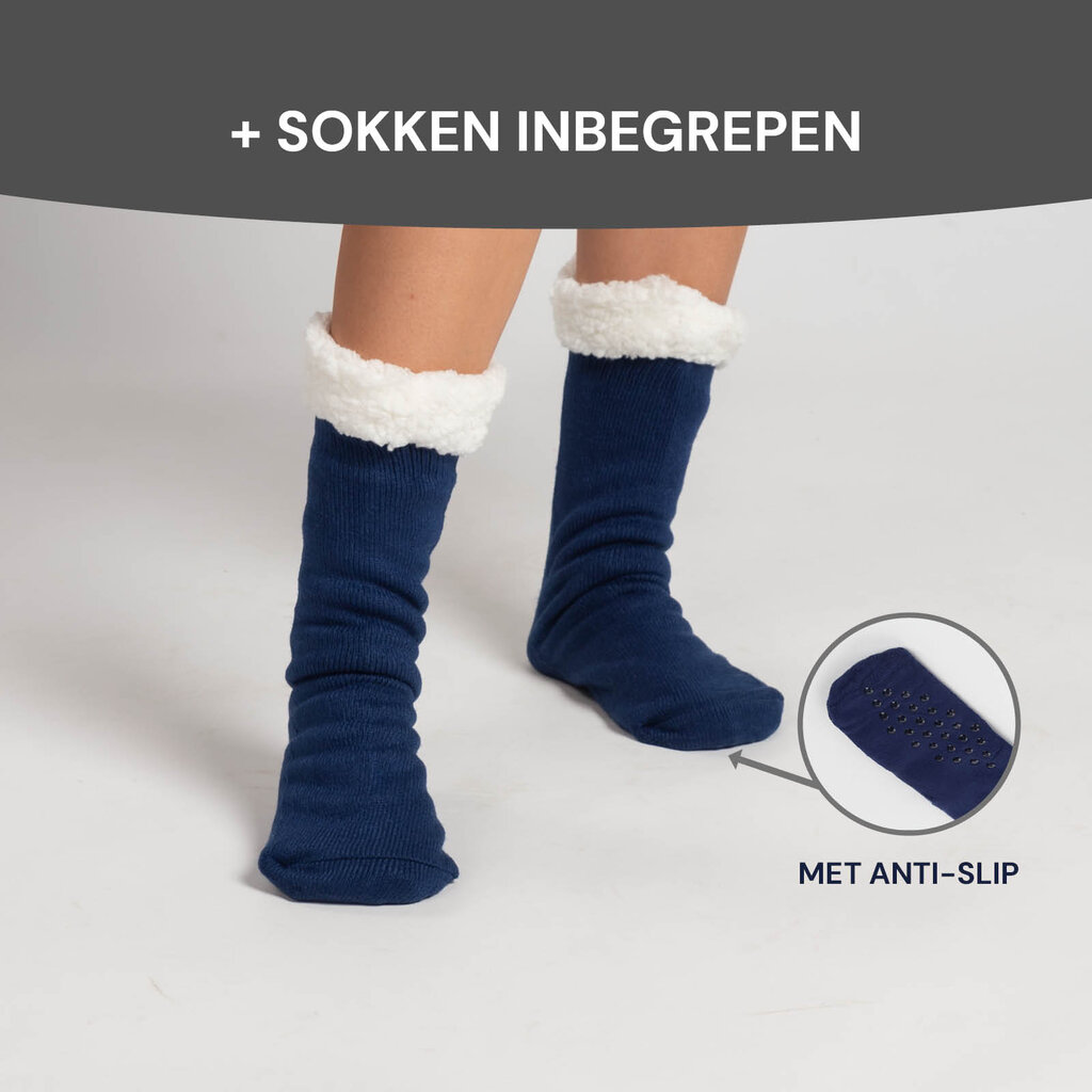 Vitapur Hoodie deken + sokken - Blauw