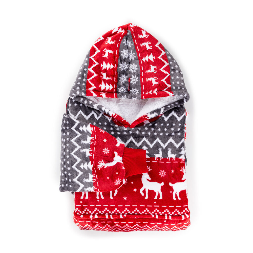 Vitapur Hoodie deken + sokken - Rood Kerst