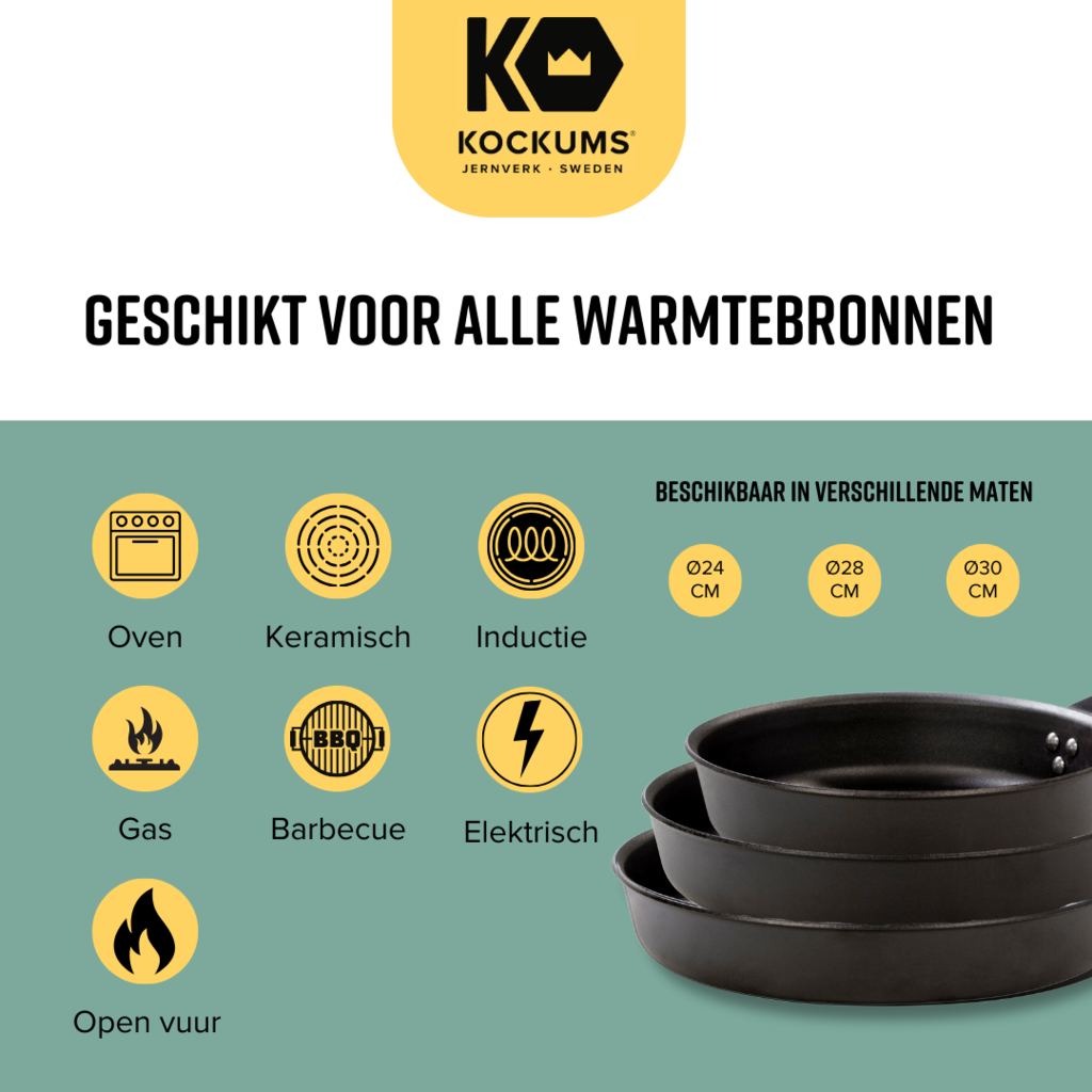 Kockums Koekenpan - Ingebrand Carbonstaal