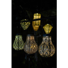 LUMIZ Solar Lampion Ikat Bulb - 16 cm - Oranje