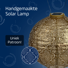 LUMIZ Solar Lampion Bazaar Rond - Solar tuinverlichting - 30 cm - Goud