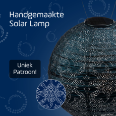 LUMIZ Solar Lampion Marrakesh Rond - Solar tuinverlichting - 30 cm - Petrol